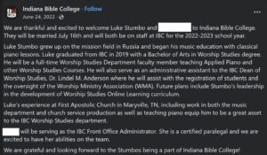 Luke Stumbo joins IBC staff