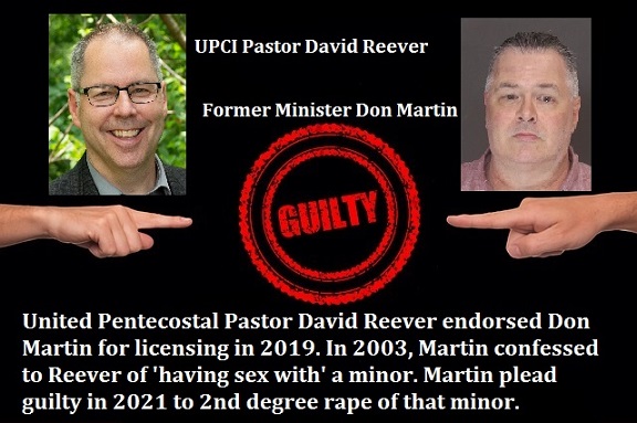 United Pentecostal Minister Don Martin & David Reever’s License Endorsement